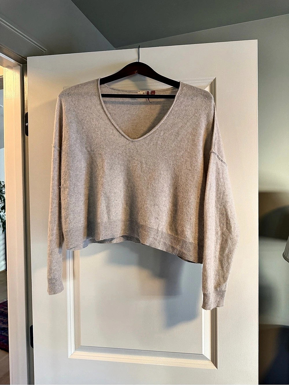 100% Cashmere Pilcro by Anthropologie Cashmere Cropped Sweater in Gray Size XS